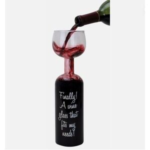 BIG MOUTH Wine Bottle GLASS 750 ml HOLD WHOLE BOTTLE Wino Birthday, Bachelorette